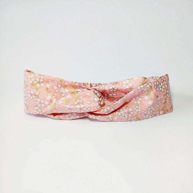 [Spring Cherry - pink] handmade cross hair band hair band wild section - เครื่องประดับผม - ผ้าฝ้าย/ผ้าลินิน สึชมพู