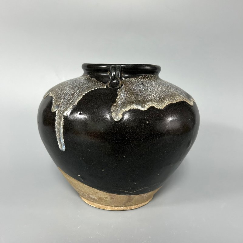 唐窯變黑釉雙繫罐 - 擺飾/家飾品 - 陶 卡其色