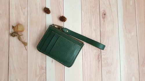 FengFeng.workshop 手工皮革 YF169 手工文創 拉鍊卡片小錢包、卡片鈔票夾、小皮夾、零錢包