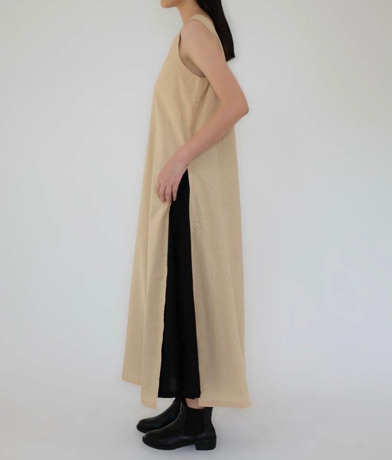 Curvy dress ver2 + cotton linen - One Piece Dresses - Cotton & Hemp Multicolor