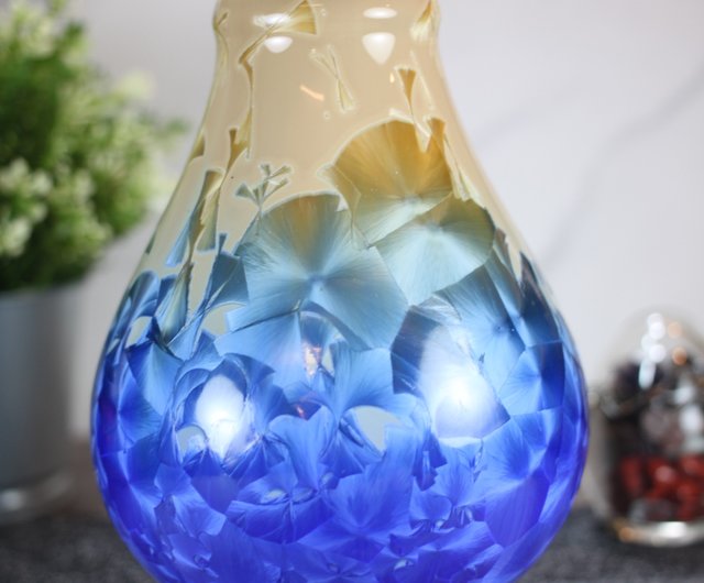 送禮好物】高25cm 結晶釉晶花花瓶鶯歌葉敏祥作品自然釉文創工作室