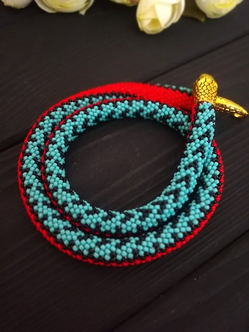 NinabeadsStudio PDF Bead Crochet Pattern , Pattern for Necklace and Bracelet bead crochet