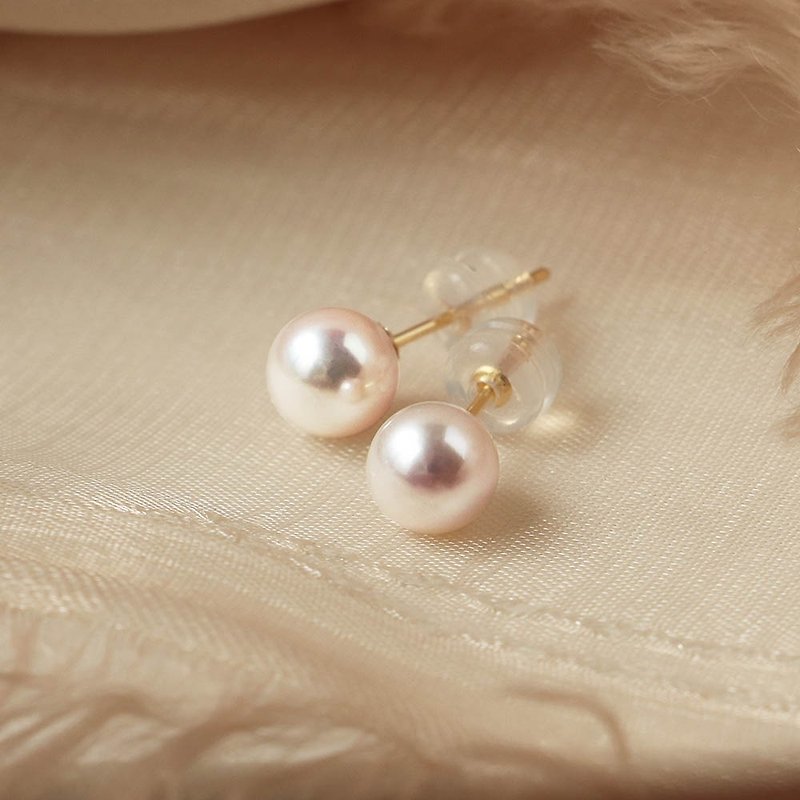 Visel Heavenly Akoya Pearl Earrings (6.5-7mm) - Earrings & Clip-ons - Precious Metals Gold