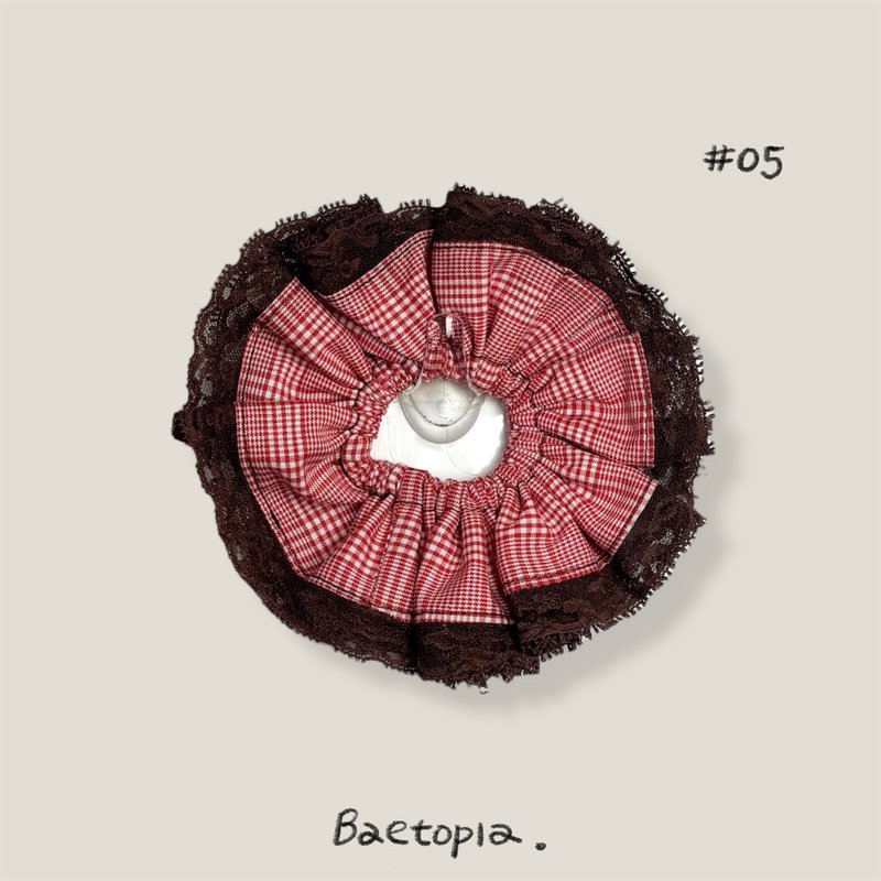 Baetopia | 薄切面款・草莓焦糖手作髮圈 - 髮夾/髮圈 - 棉．麻 紅色