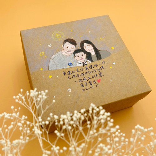 作夢吧！客製化重乳酪蛋糕 【加購】人像大頭/色鉛筆插畫牛皮紙蓋 限定6吋蛋糕 客製化似顏繪