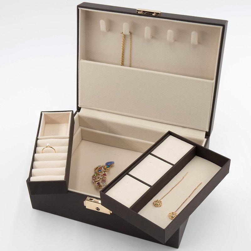 Multifunctional jewelry storage box, imported from Japan - กล่องเก็บของ - ผ้าฝ้าย/ผ้าลินิน 