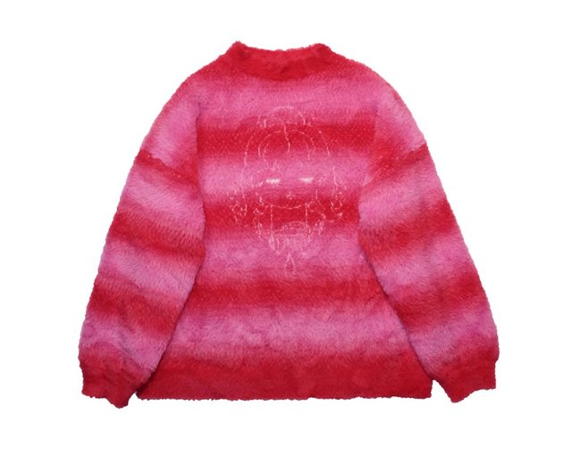 Round Collar Candy-Colored Striped Sweater Round Collar Candy-Colored Striped Sweater