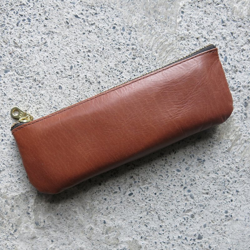 Very delicate, soft pencil case _ chocolate color [LBT Pro] - Pencil Cases - Genuine Leather Brown