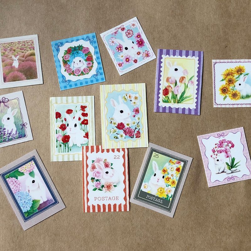 花兔貼紙-花兔系列│12 Pcs - 貼紙 - 紙 