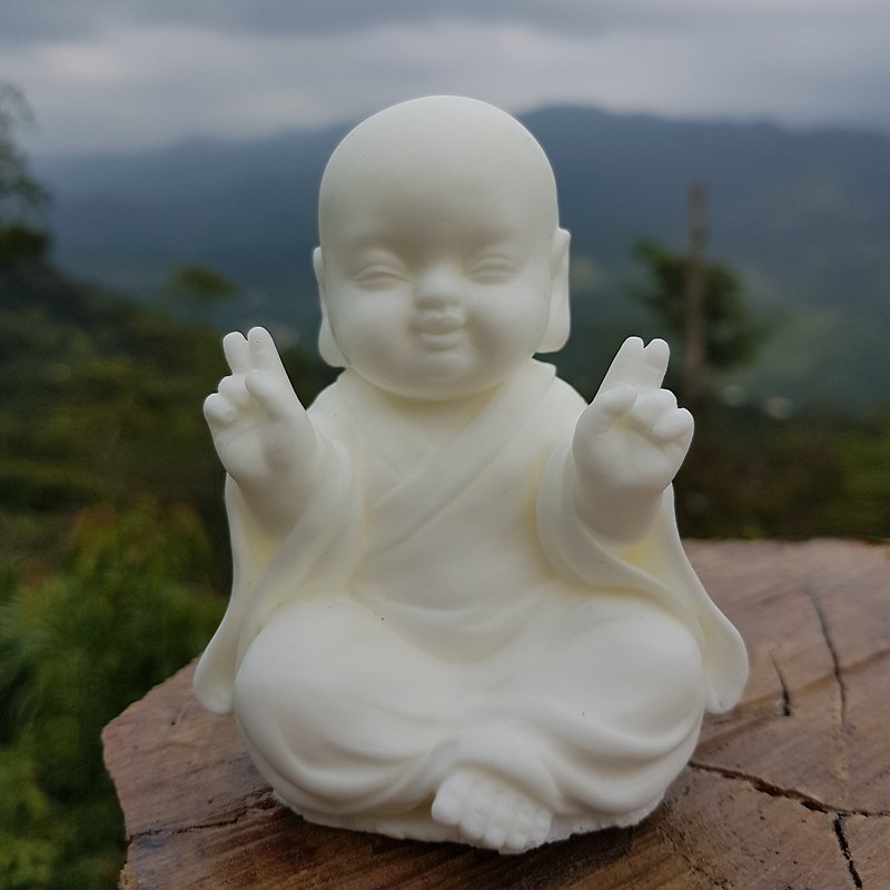 Miniature cute meditation Monk 1804, Zen/Fairy Garden Supplies DIY Accessory - Fragrances - Other Materials White