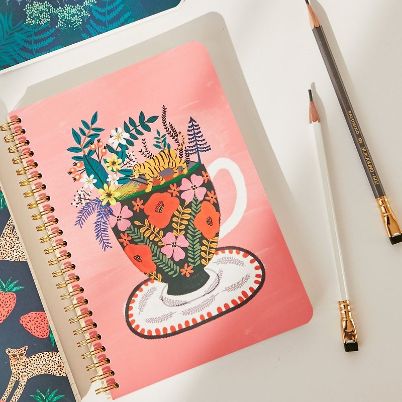 7321 Design Mia Gold Ring Notebook - Small Jungle Vase, 73D74041 - Notebooks & Journals - Paper Pink