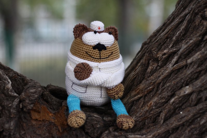 Healthcare Hero Cat, Collectible Kitty, Doctor Cat, Nurse Cat - 公仔/玩偶 - 羊毛 