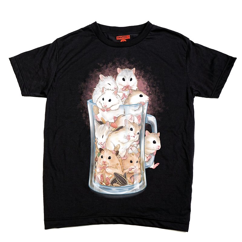 Hamster in the glass Chapter One T-shirt - 女 T 恤 - 棉．麻 黑色