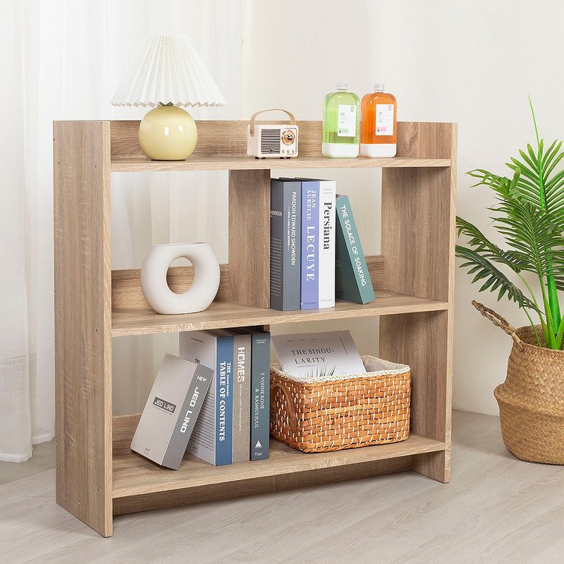 [Qilesenhuo] Elena open storage rack/storage cabinet/four-compartment cabinet/wooden cabinet/DIY assembly - ชั้นวาง/ตะกร้า - วัสดุอื่นๆ 