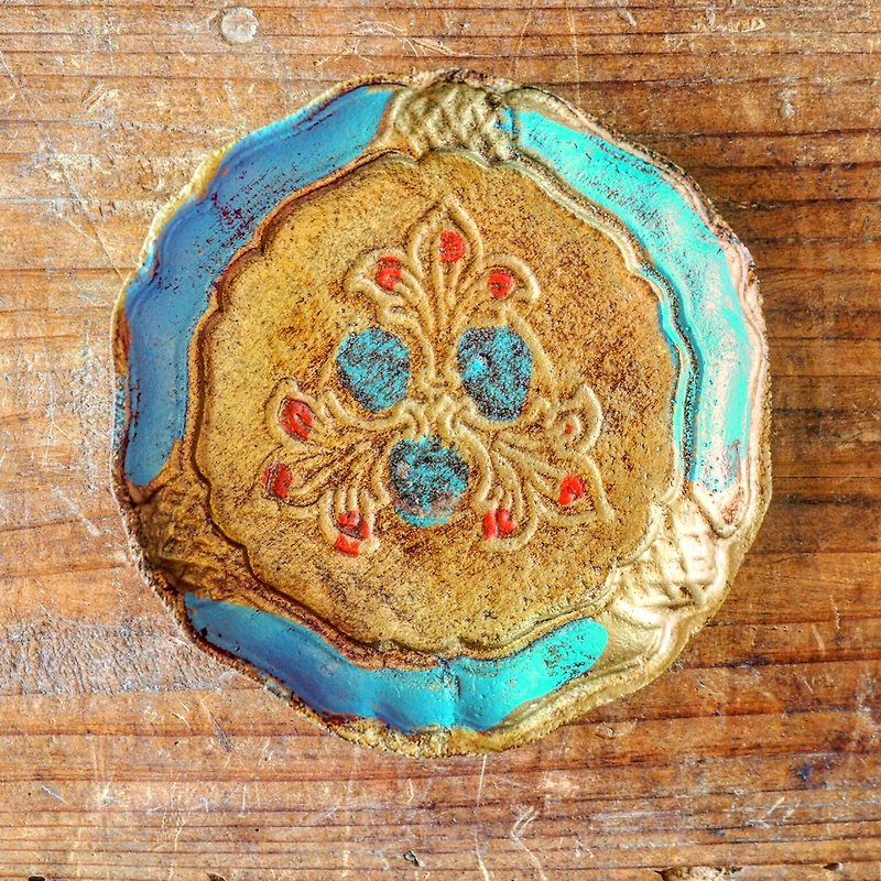 Romantic wooden hand-painted coasters / snack (JS) - Items for Display - Wood Multicolor