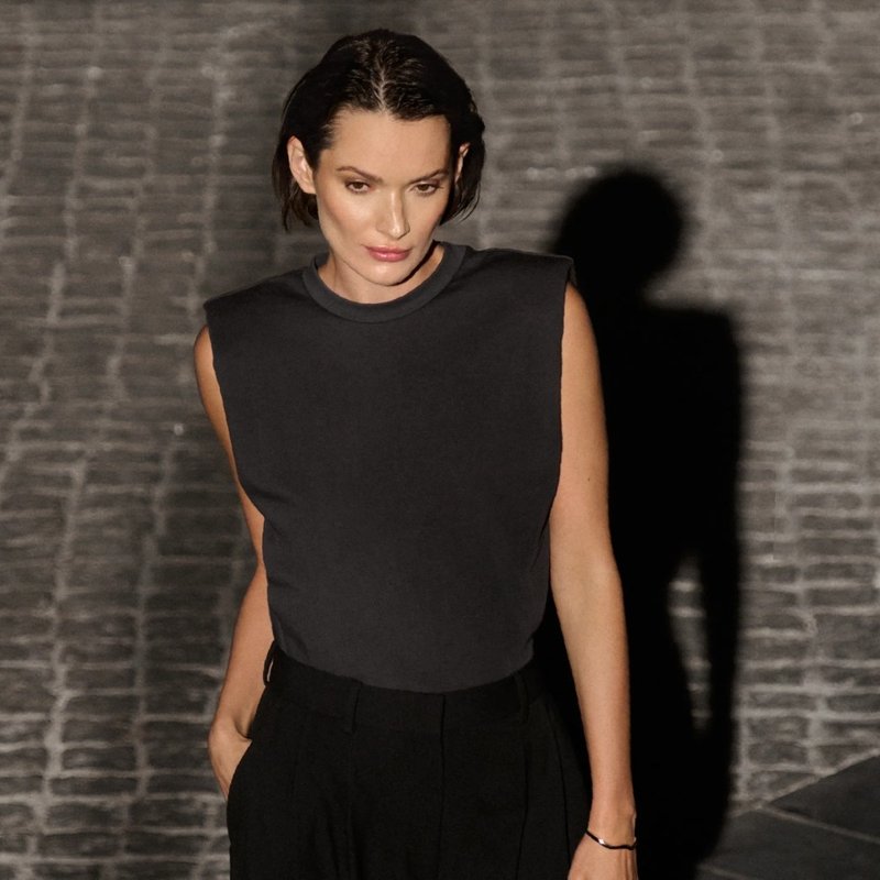 Bread & Boxers Premium Thick Ribbed Tank Top - Smoked Grey - Women's Vests - Cotton & Hemp Gray