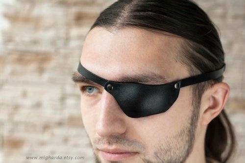 Migharda Leather Eye Patch | Black Eye Patch | Slim Eye Patch
