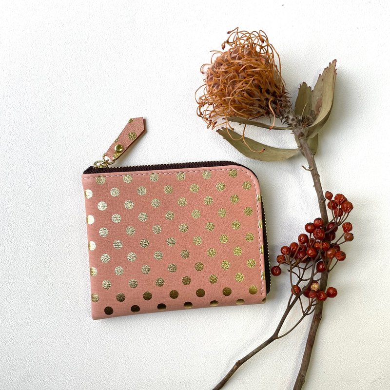 Pigskin Mini Wallet Mizutama Pink - Wallets - Genuine Leather Pink