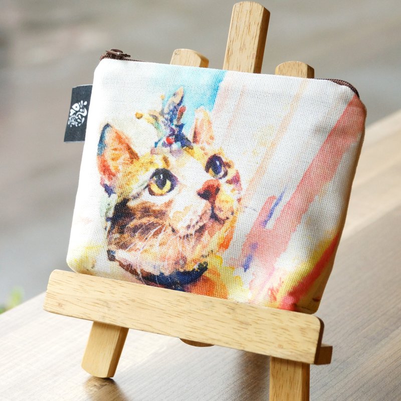 Watercolor illustrator wind change / cosmetic bag <princess thanks laugh> - กระเป๋าใส่เหรียญ - วัสดุอื่นๆ สีน้ำเงิน