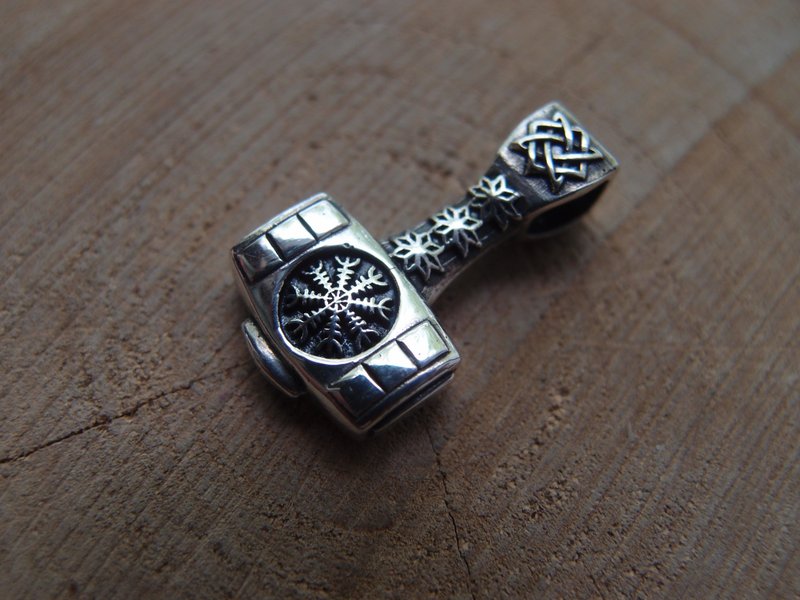 Sterling silver Thor's Hammer Mjolnir viking norse pendant 9 gr - Necklaces - Sterling Silver Silver