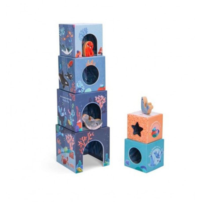 France Moulin Roty Ocean Adventure Jenga - Kids' Toys - Wood Multicolor