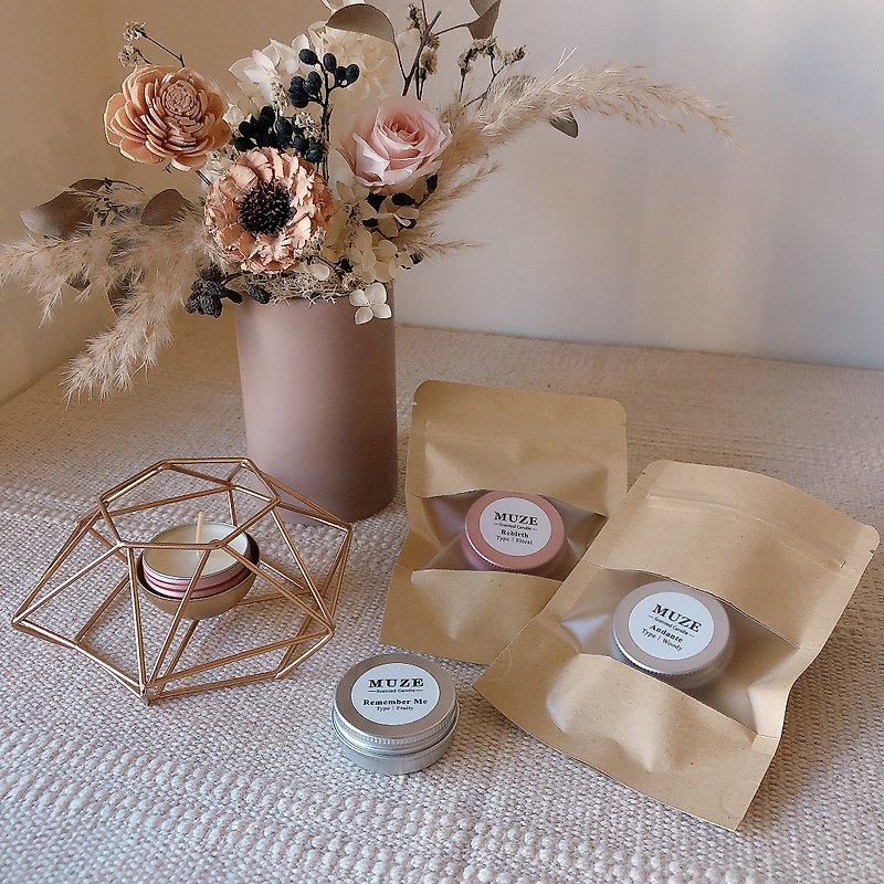 Handmade scented candle light series balm small candle 15g silver/ Rose Gold - เทียน/เชิงเทียน - ขี้ผึ้ง 