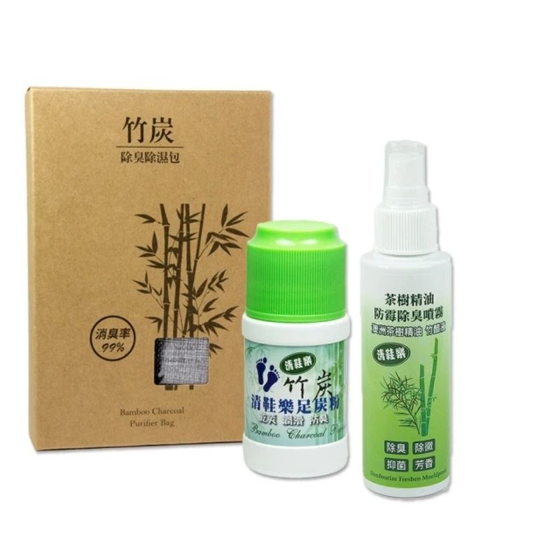 SHOESMART 天然吸濕除臭三件組 竹炭除臭除濕包 足炭粉 除臭噴霧 - 其他 - 其他材質 