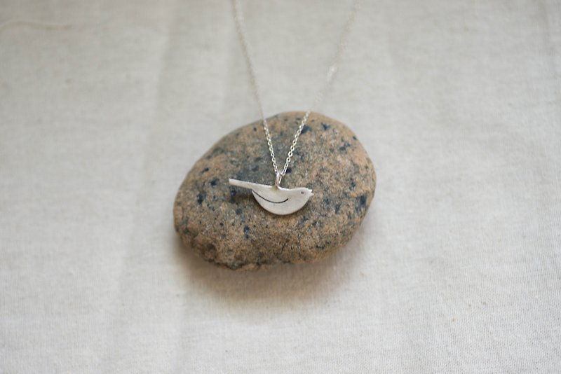 fat bird | solid silver necklace - Necklaces - Other Metals Silver