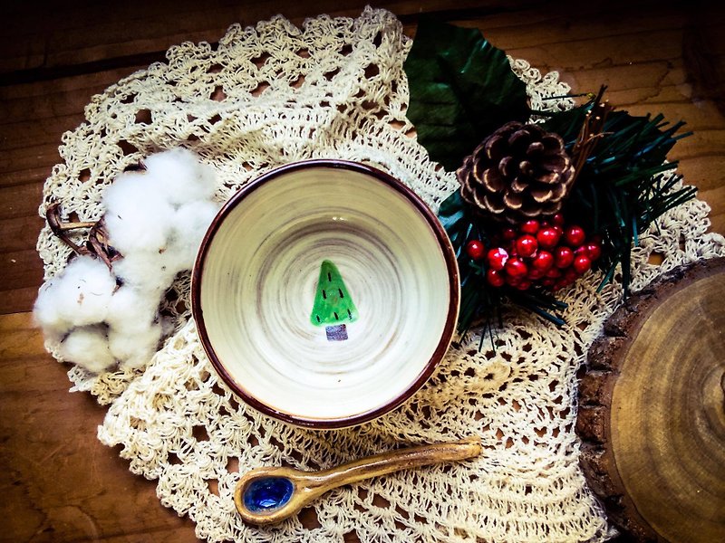 手に+ +暖かいクリスマスクリスマス限られた資金ボウル - 調理器具 - 陶器 
