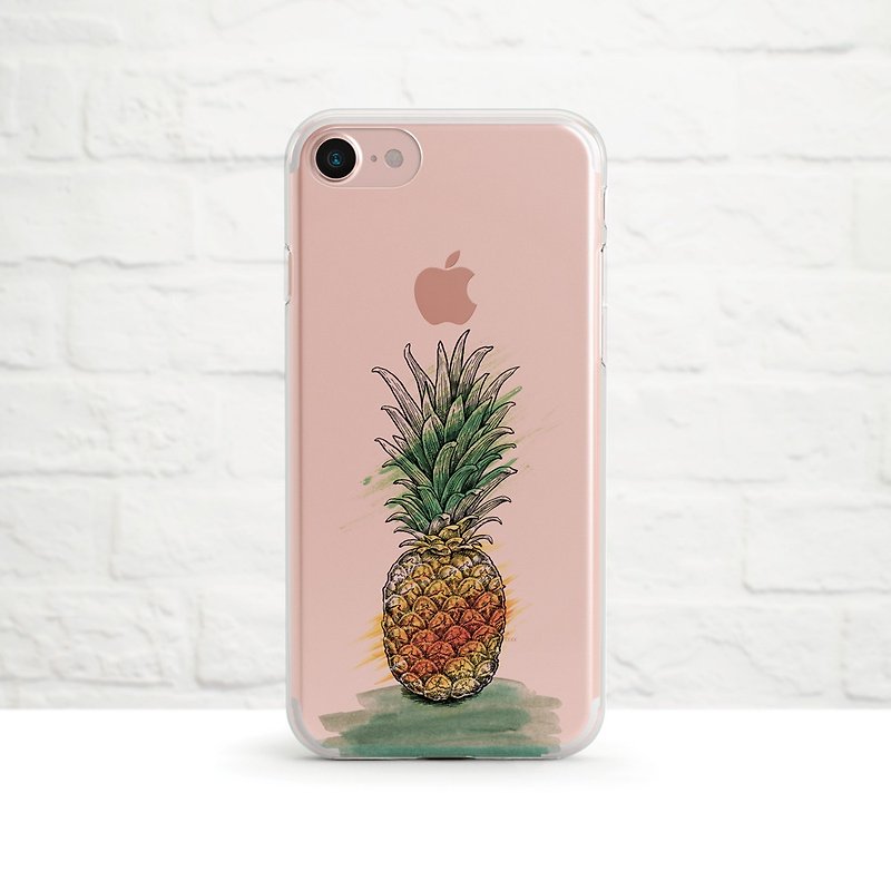Pineapple Apple, Clear Soft Case, iPhone 12, pro,11, Xr to iPhone SE2/5, Samsung - เคส/ซองมือถือ - ซิลิคอน สีเหลือง