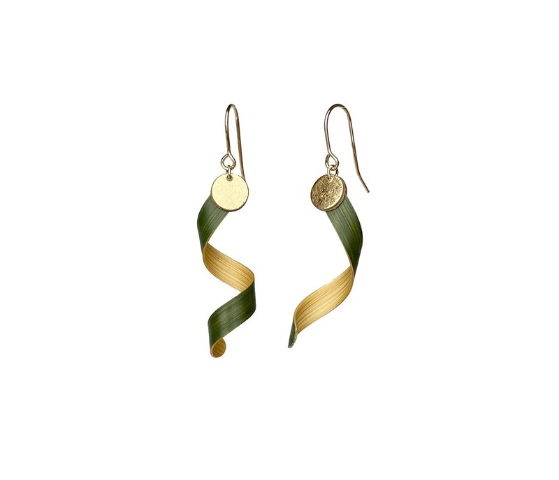 自然的路徑 - 台灣桂竹耳環 Trace of Nature - Bamboo Earring - 耳環/耳夾/耳骨夾 - 竹 綠色