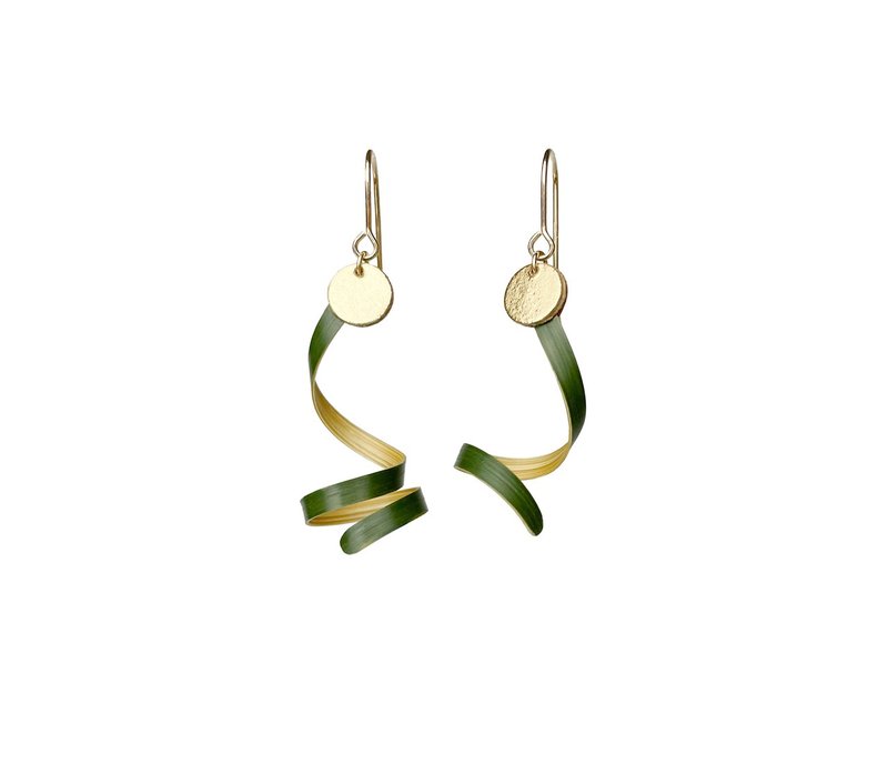 自然的路徑 - 台灣桂竹耳環 Trace of Nature - Bamboo Earring - 耳環/耳夾/耳骨夾 - 竹 綠色