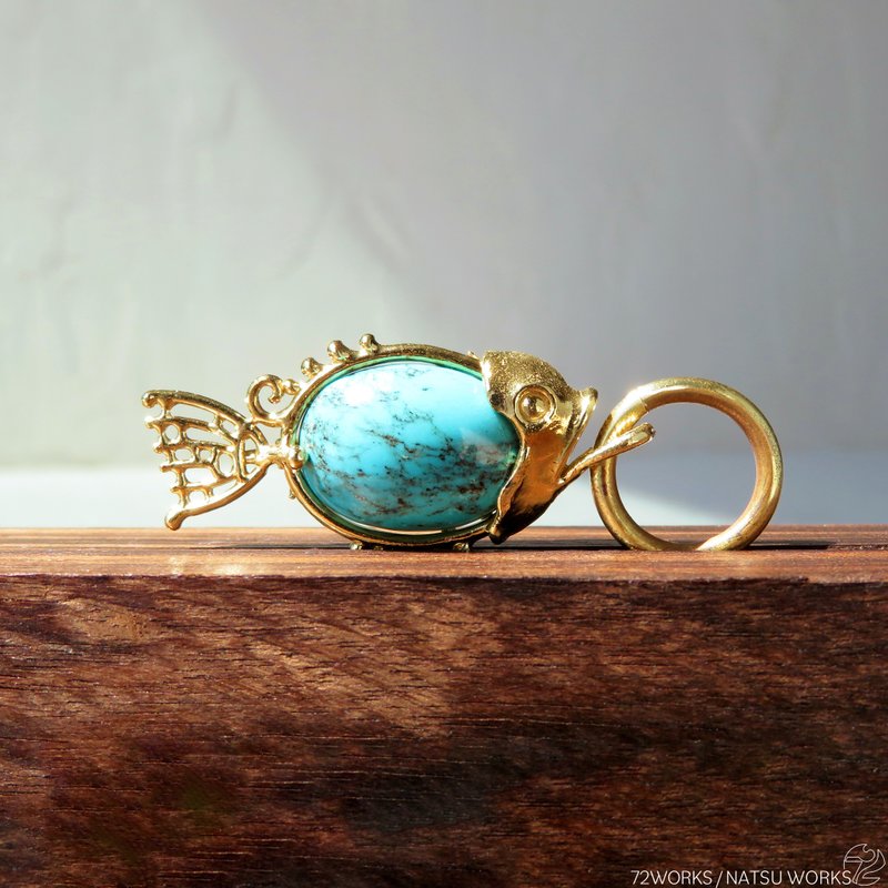 ターコイズ フィッシュ チャーム / Turquoise Fish charms - 吊飾/掛飾 - 寶石 藍色