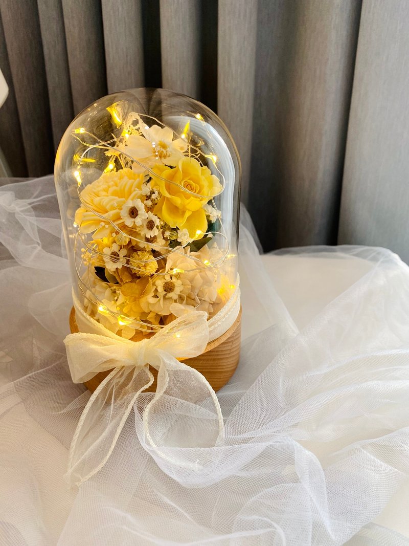 暖陽波斯菊 日本永生花燈 藍芽音響 生日禮物 聖誕節 - 乾燥花/永生花 - 植物．花 藍色