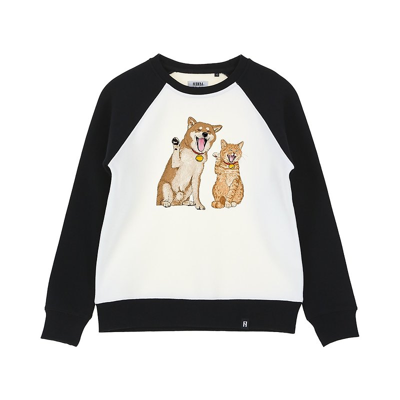 AMO Original cotton adult Sweater /AKE/ Let's Learn Fortune Cats Together - เสื้อฮู้ด - ผ้าฝ้าย/ผ้าลินิน 