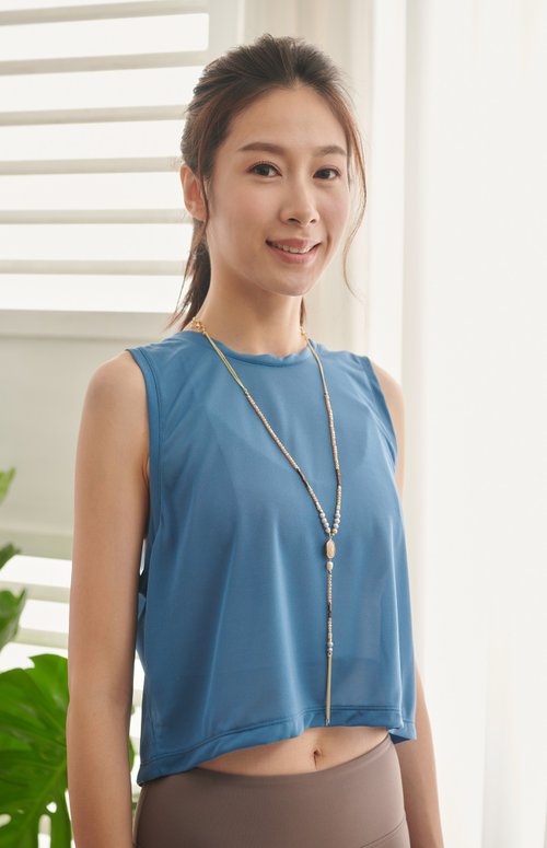 Yoga Flow 春夏穿搭【Yoga Flow】Flow Tank(S)-Aquamarine Blue快速出貨