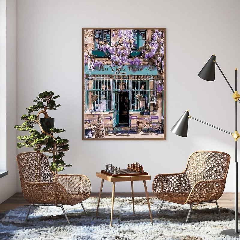 Floral Paris Restaurant Creative Digital Oil Painting【Sales Ranking】 - Illustration, Painting & Calligraphy - Other Materials 