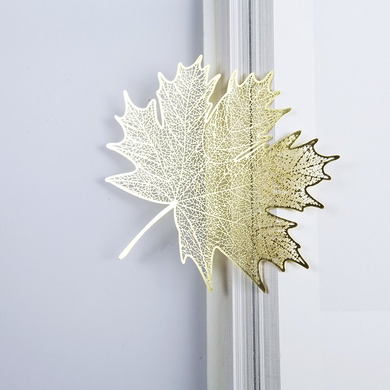 Design four seasons palm leaf Bronze bookmark parasol trees Gift Box - ที่คั่นหนังสือ - โลหะ สีทอง