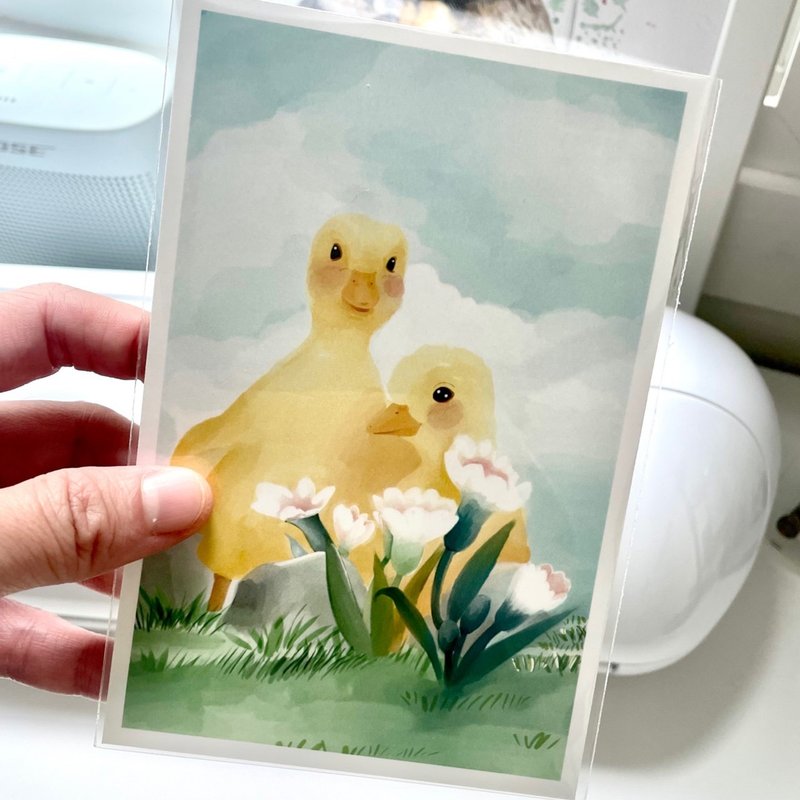 Postcard : Yellow ducklings - การ์ด/โปสการ์ด - กระดาษ 