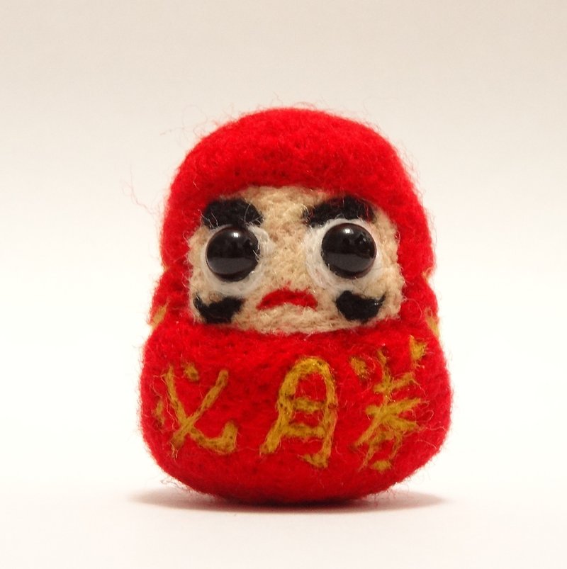 Roly-poly toy   -Wool felt  (key ring or Decoration) - ที่ห้อยกุญแจ - ขนแกะ สีแดง