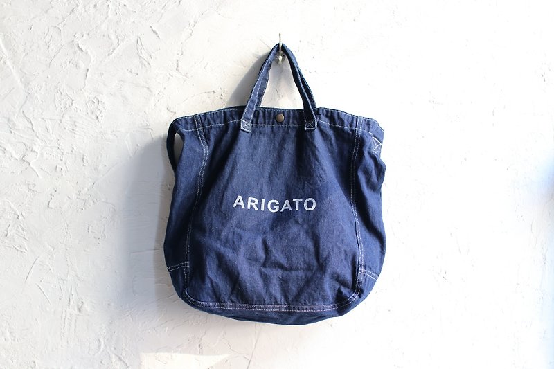 OMAKE Arigato 2way canvas bag (tannins) - Messenger Bags & Sling Bags - Cotton & Hemp Blue