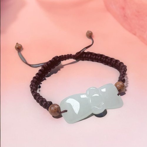 瓔珞珠寶盒 E.L.Jewelry Box 冰種翡翠蝴蝶結編織手鍊 | 天然緬甸玉A貨翡翠 | 送禮