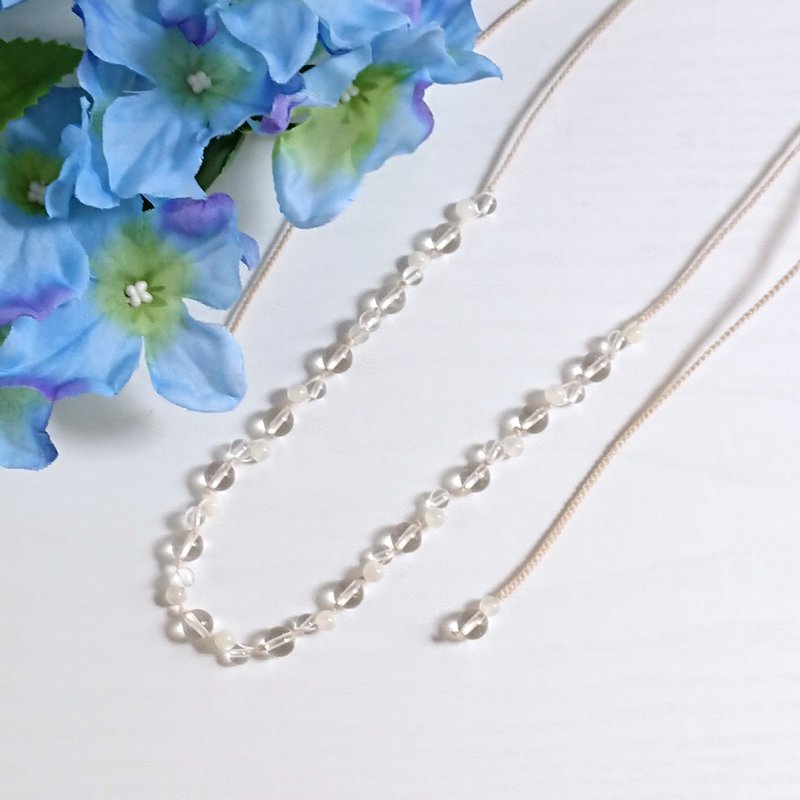 Free size necklace with crystal and moonstone - Necklaces - Crystal Transparent