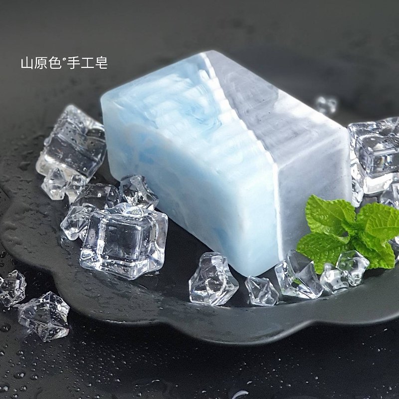 【Cool Mint】Indigo soap transparent soap/bath soap/indigo powder/handmade soap/mint refreshing/epidemic prevention - สบู่ - วัสดุอื่นๆ 