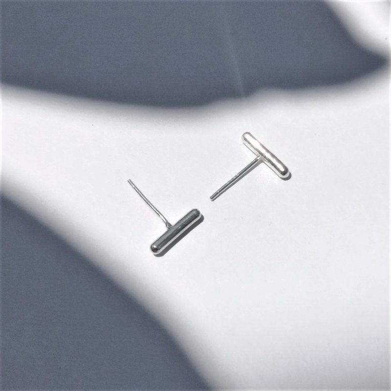 │Simple│Small cylinder • Sterling silver earrings • Original designer - Earrings & Clip-ons - Sterling Silver 