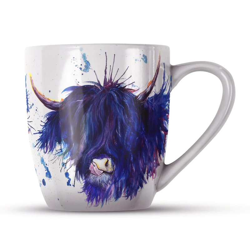 WRAPTIOUS / Bone China Cup / Splashed Ink Plateau Beef - Mugs - Pottery Blue