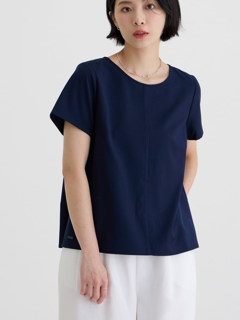 The secret short-sleeved top that can be said-Blue Ocean - Women's Tops - Other Man-Made Fibers Blue