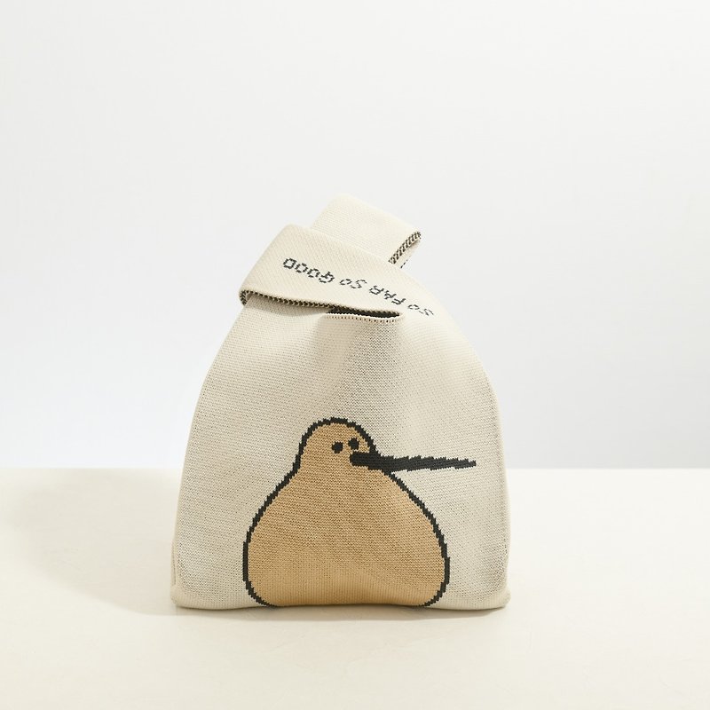 G02 kiwi knitted bag - กระเป๋าถือ - เส้นใยสังเคราะห์ สีกากี