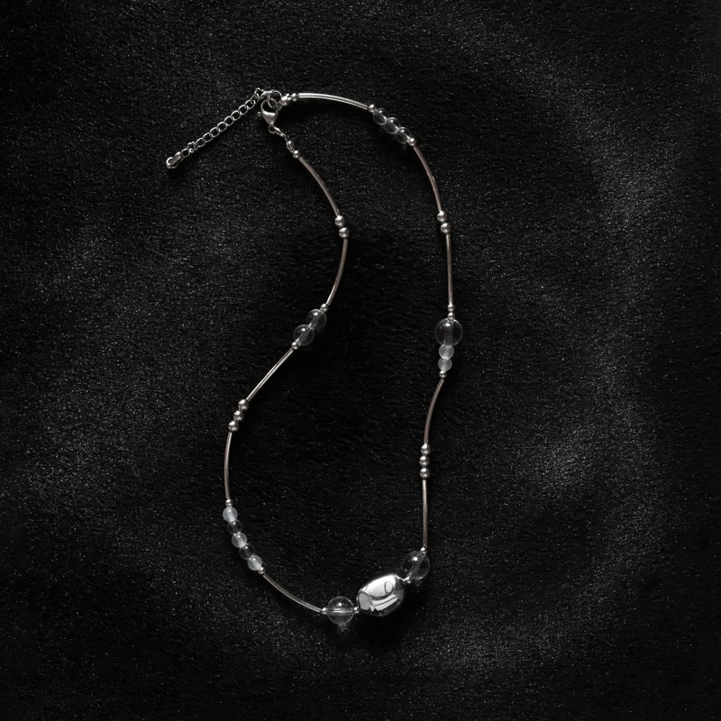 Metal Beads Gemstone Necklace - 項鍊 - 其他材質 