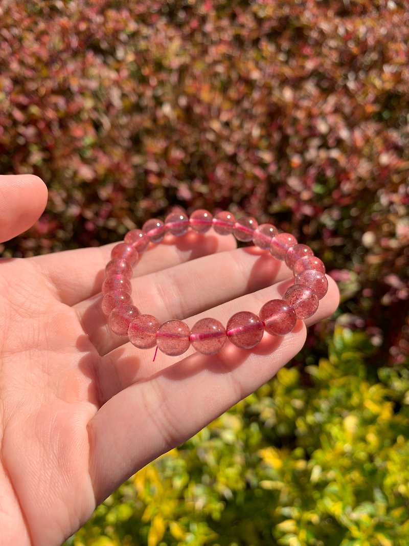 Strawberry Crystal Bracelet 8mm+ - Bracelets - Crystal Pink